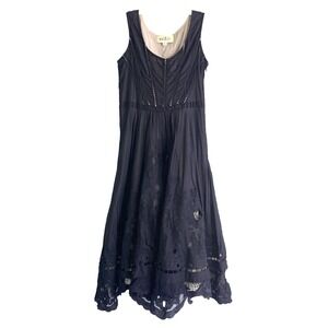 VTG Trelise Cooper Dress Sz 12‎ 10 US Virgin Pride Communion Black Cut Out Lace